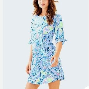 NWT Lilly Pulitzer Preston Dress Blue Peri Pinch Pinch Sz M